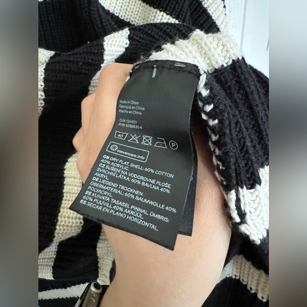 H&M Black and White Striped Knit Sweater - Picture 8 of 12